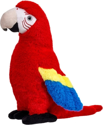 Perroquet ara en peluche rouge 31 cm