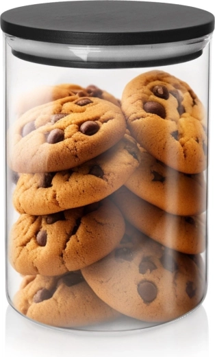 Bocal en verre pour aliments secs avec couvercle et joint 600 ml