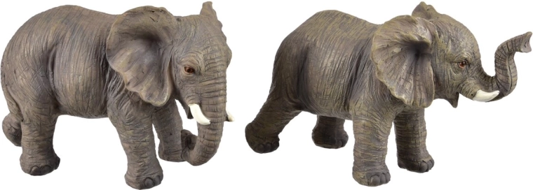Figurine décorative éléphant en polyrésine grise 15 cm