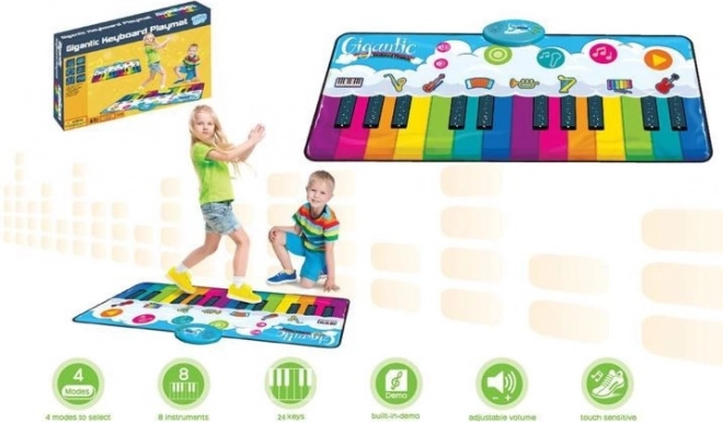 Tapis musical arc-en-ciel 120x46 cm