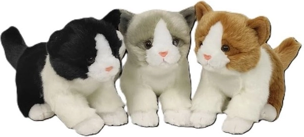 Chaton en peluche 18 cm (3 couleurs)