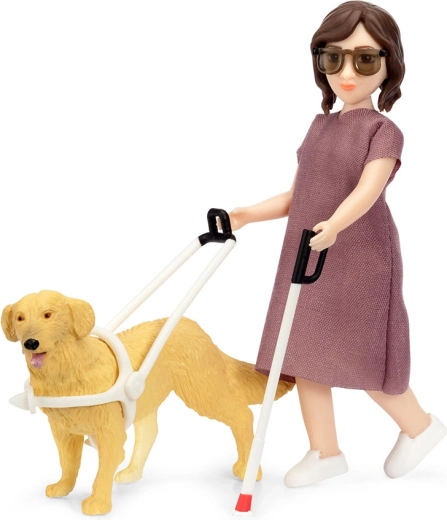 Lundby set de poupée aveugle avec chien-guide pour maison de poupées