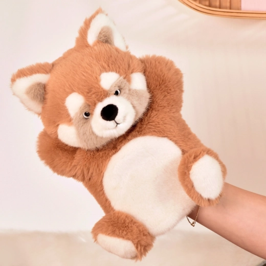 Histoire d’Ours peluche marionnette Panda rouge 24 cm