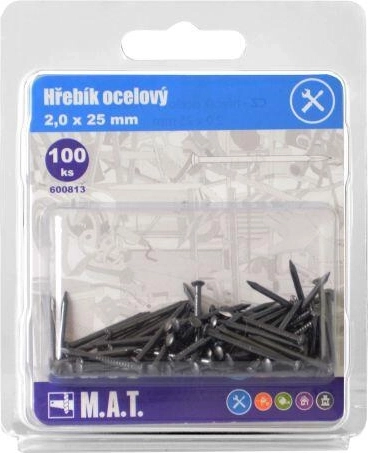 Clous en acier 25 × 2,0 mm (100 pcs)