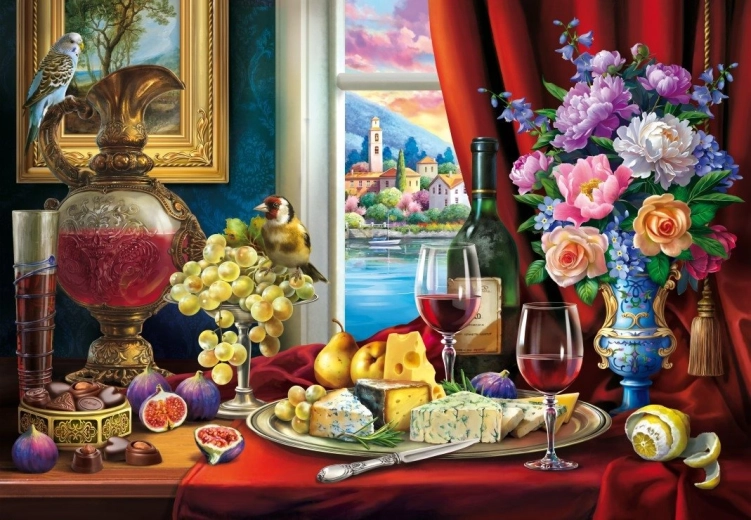 Puzzle Nature morte au vin 1000 pièces