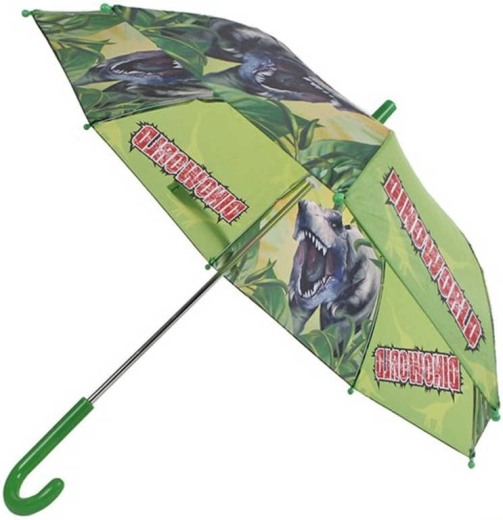 Parapluie mécanique pour enfants avec dinosaures, vert