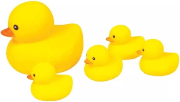 Ensemble de canards de bain dans un filet - 5 pièces