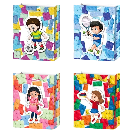 Sachet cadeau S motif sportif