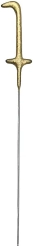 Cierge magique de gâteau (feu froid) chiffre 1 doré 15 cm - 1 pièce