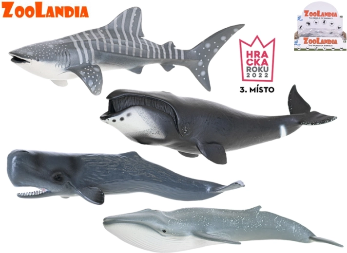 Zoolandia animaux marins – figurines réalistes de baleines et de requin 22,5–28 cm