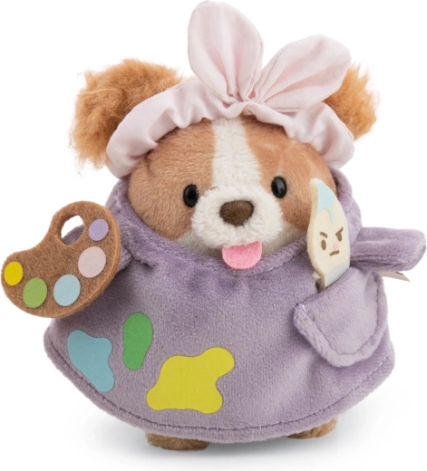 Nici MyMochi peluche cocker spaniel Brushy 8 cm avec costume de peintre et pinceau