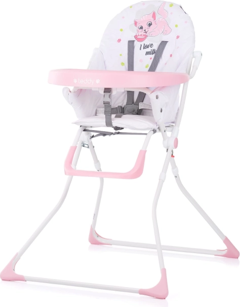Chaise haute Teddy de Chipolino – Blush