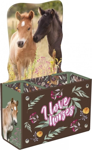 Support pour fournitures d’écriture avec motif cheval