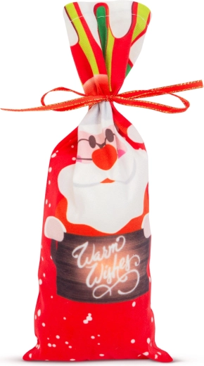 Porte-bouteille de Noël avec ruban, motif Saint-Nicolas