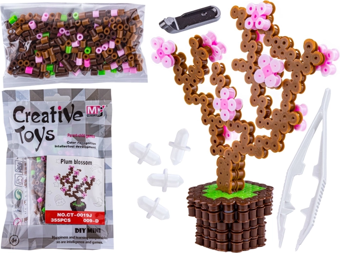 Perles à repasser 3D – gabarit d’arbre en fleurs en sachet
