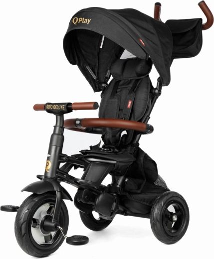 Tricycle QPlay Rito Deluxe Rubber noir