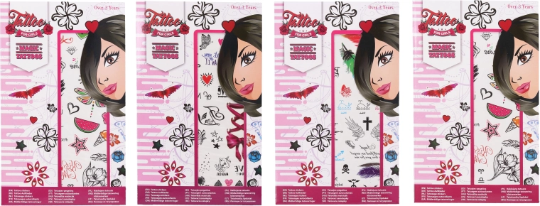 Tatouages temporaires pour filles – 2 feuilles