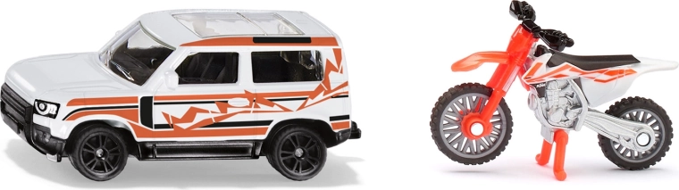 Coffret Siku Land Rover Defender et moto de motocross KTM 450 SX-F