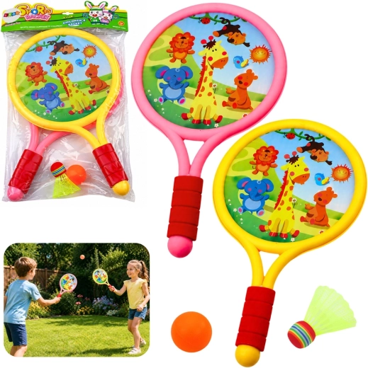 Ensemble de badminton pour enfants avec motifs d’animaux
