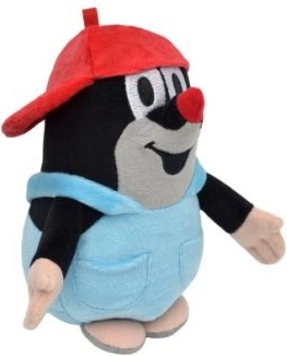 La Petite Taupe peluche 16 cm – culotte bleue et casquette rouge