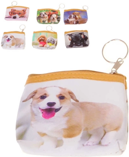 Portefeuille enfant zippé avec motif chien 12 × 9 cm - 1 pièce