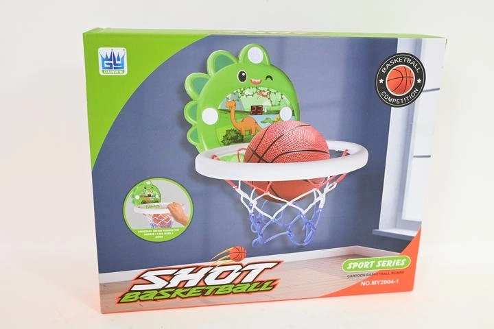 Panier de basket pour enfants avec panneau dinosaure et ballon