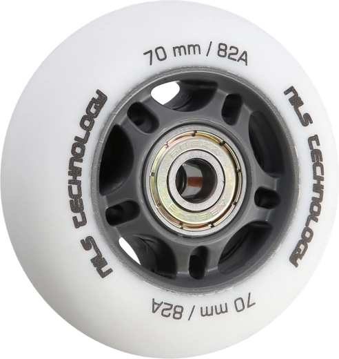 Roues mates NILS Extreme PU 70 mm 82A avec roulements ABEC 9, blanc, lot de 4