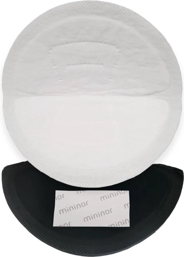 Coussinets d’allaitement jetables Mininor noirs 24 pcs