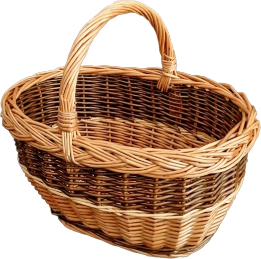 Panier ovale en osier pour champignons 38 × 30 × 36 cm, verni