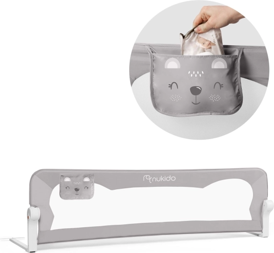 Barrière de lit 180 × 42 × 35 cm Nukido grise