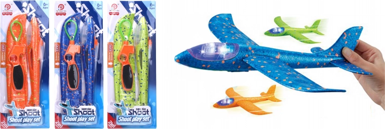 Avion à lancer avec effets lumineux 34 cm