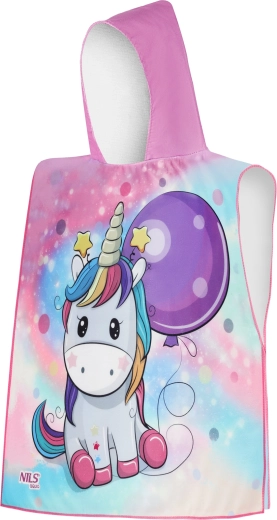 Poncho pour enfants en microfibre avec capuche NILS Aqua Unicorn