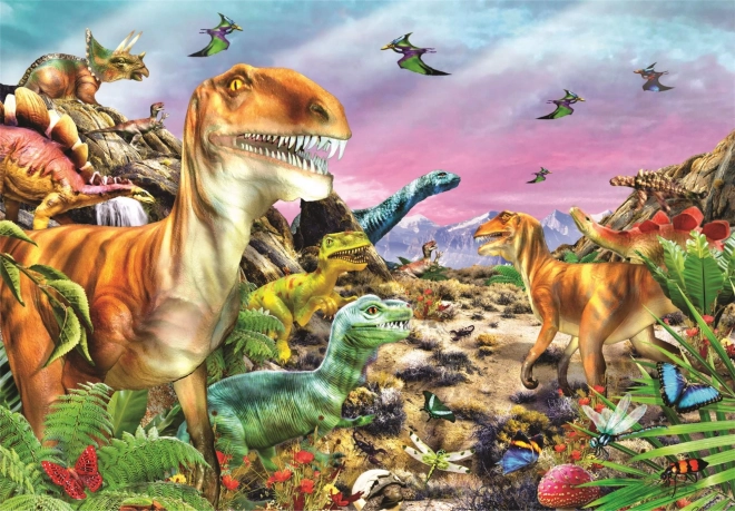 Puzzle Terre des dinosaures 104 pièces CLEMENTONI