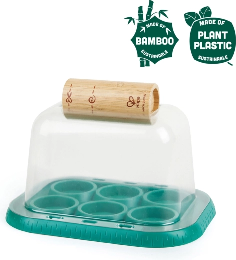 Mini-serre Hape Nature Fun en bambou pour petits jardiniers