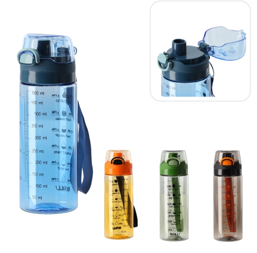 Bouteille d’eau 500 ml avec jauge et motifs