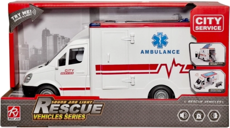 Ambulance de secours pour enfants avec lumière et son - 1 pièce