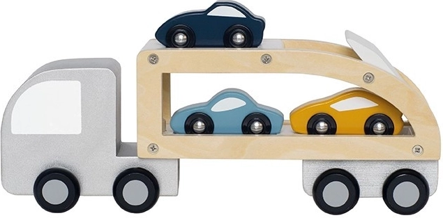 Camion en bois Jabadabado avec remorque amovible et petites voitures de sport