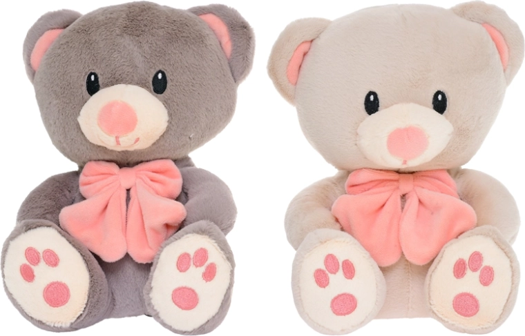 Ourson en peluche 28 cm avec ruban