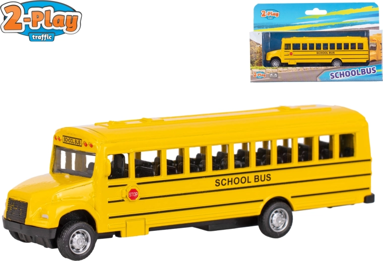 2-Play bus scolaire américain à rétrofriction 14 cm