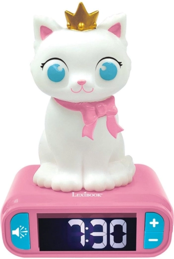 Réveil enfant avec veilleuse 3D Chaton LEXIBOOK