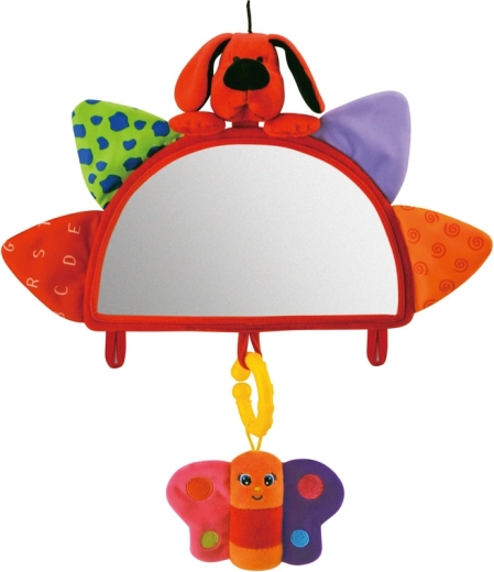 Housse pour appuie-tête enfant avec miroir et jouets suspendus