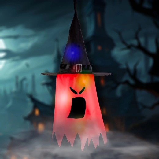 Décoration LED suspendue d’Halloween fantôme rouge