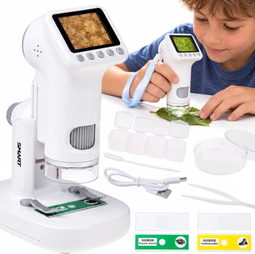 Microscope numérique pour enfants avec écran LCD et grossissement jusqu'à 1600×