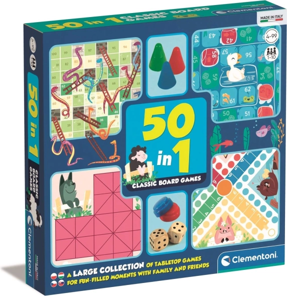 Coffret de jeux de société classiques 50 en 1 CLEMENTONI