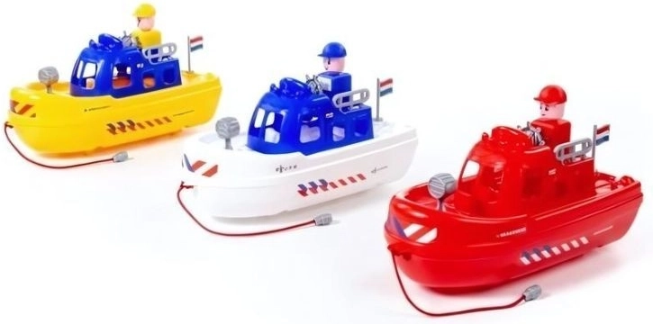 Bateau Patrol – bateau pour enfants pour l’eau et le sable (3 variantes : pompiers, police, sauveteurs)