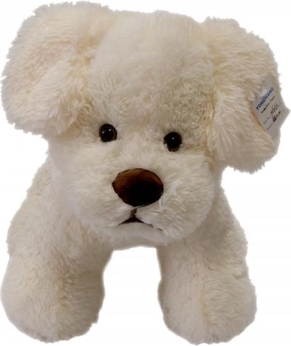 Chien en peluche crème