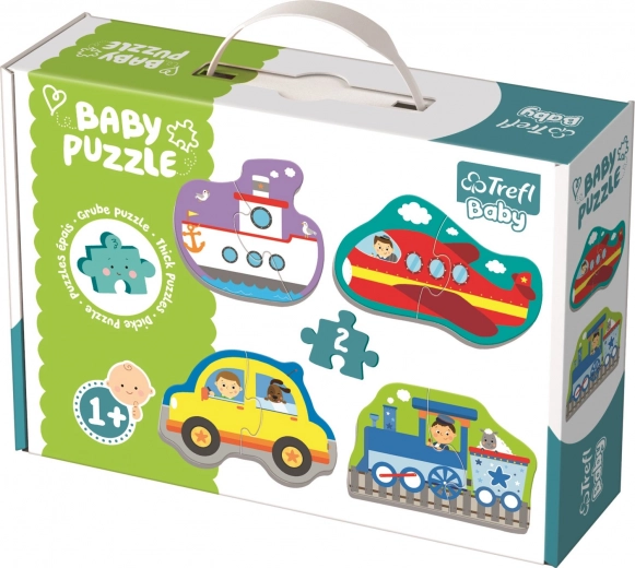 Puzzle bébé transports 4x2 pièces