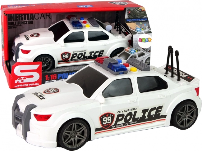 Voiture de sport de police 1:16 blanche avec sons