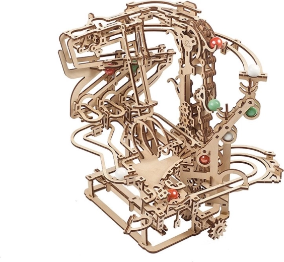 Ugears piste de billes mécanique en bois avec entraînement à chaîne – puzzle 3D