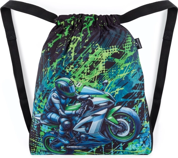 Sac scolaire Bagmaster pour chaussons et sport avec motif moto